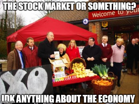 stock market | THE STOCK MARKET OR SOMETHING? IDK ANYTHING ABOUT THE ECONOMY | image tagged in stock market | made w/ Imgflip meme maker