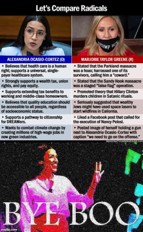this round goes to | image tagged in aoc vs marjorie greene radicals,aoc bye boo deep-fried 2,radical,aoc,alexandria ocasio-cortez,conservative hypocrisy | made w/ Imgflip meme maker