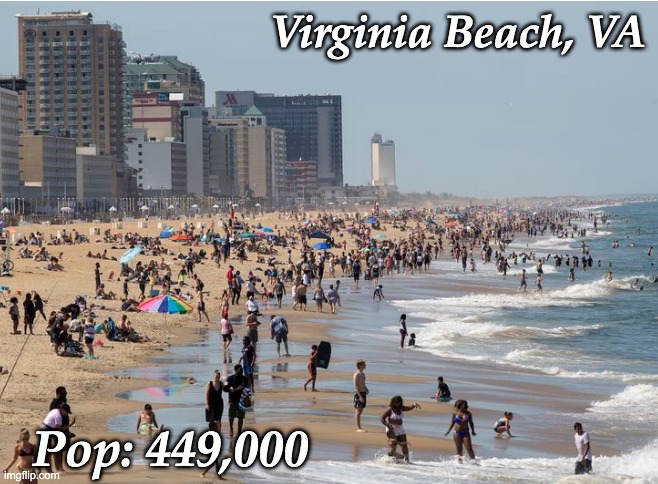 Virginia Beach, VA Pop: 449,000 | made w/ Imgflip meme maker