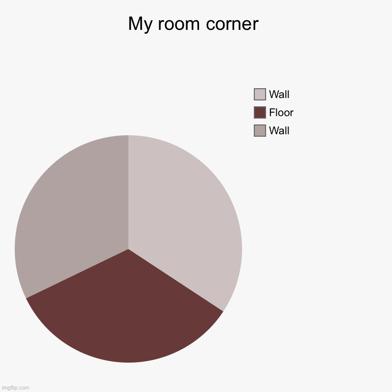 My room corner | Wall, Floor , Wall | image tagged in charts,pie charts | made w/ Imgflip chart maker
