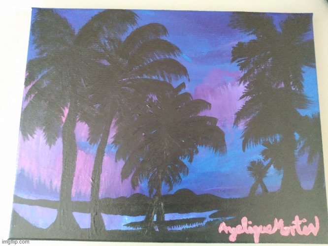 Palm tree painting I finished this week! | image tagged in painting | made w/ Imgflip meme maker