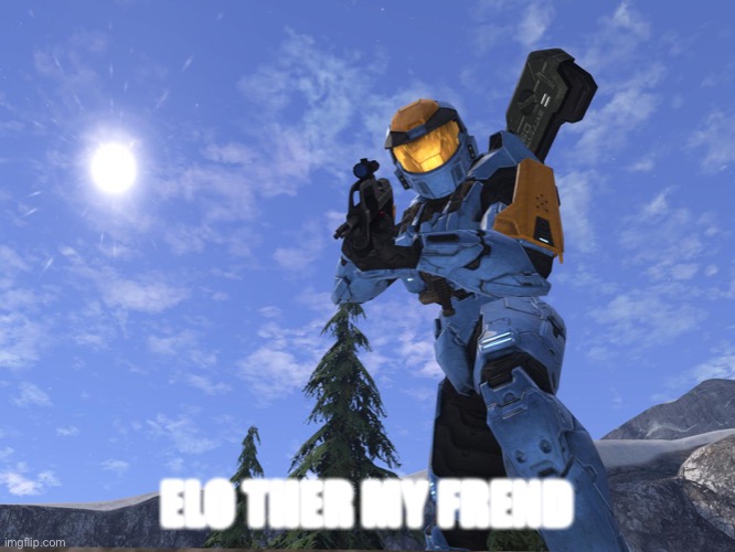 Demonic Penguin Halo 3 | ELO THER MY FREND | image tagged in demonic penguin halo 3 | made w/ Imgflip meme maker