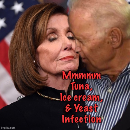 Joe Biden sniffing Pelosi | Mmmmm
Tuna,
Ice cream,
& Yeast
Infection; MRA | image tagged in joe biden sniffing pelosi | made w/ Imgflip meme maker