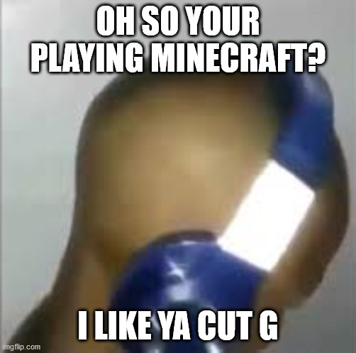 I like ya cut G | OH SO YOUR PLAYING MINECRAFT? I LIKE YA CUT G | image tagged in i like ya cut g | made w/ Imgflip meme maker