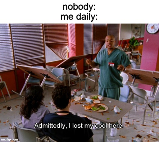 I swear I may have slight anger issues- | nobody:
me daily: | made w/ Imgflip meme maker