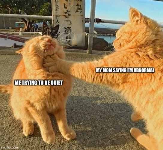 MY MOM SAYING I’M ABNORMAL; ME TRYING TO BE QUIET | made w/ Imgflip meme maker