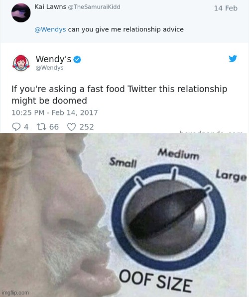 Holy #### Wendy's | image tagged in oof size large,ouch,roasted | made w/ Imgflip meme maker