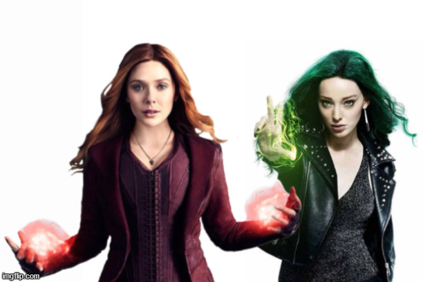 Wanda Maximoff and Lorna Dane - Marvel Sisters | image tagged in marvel | made w/ Imgflip meme maker