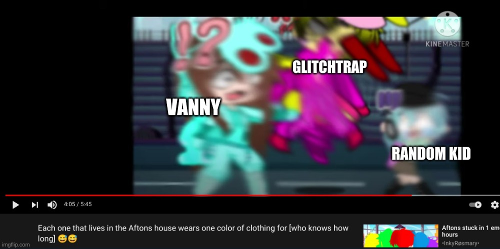 the video made it blurry so i titled who was what | GLITCHTRAP; VANNY; RANDOM KID | image tagged in fnaf | made w/ Imgflip meme maker