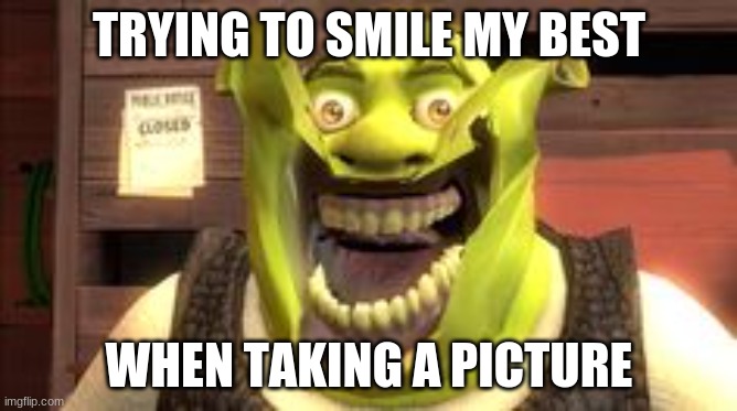 Smile for the camera! | TRYING TO SMILE MY BEST; WHEN TAKING A PICTURE | image tagged in smile | made w/ Imgflip meme maker