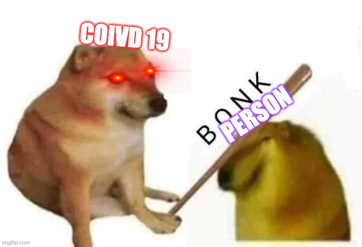 Doge bonk | COIVD 19; PERSON | image tagged in doge bonk | made w/ Imgflip meme maker