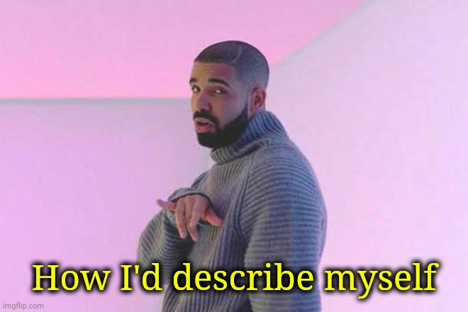 Drizzy 50/50 | How I'd describe myself | image tagged in drizzy 50/50 | made w/ Imgflip meme maker