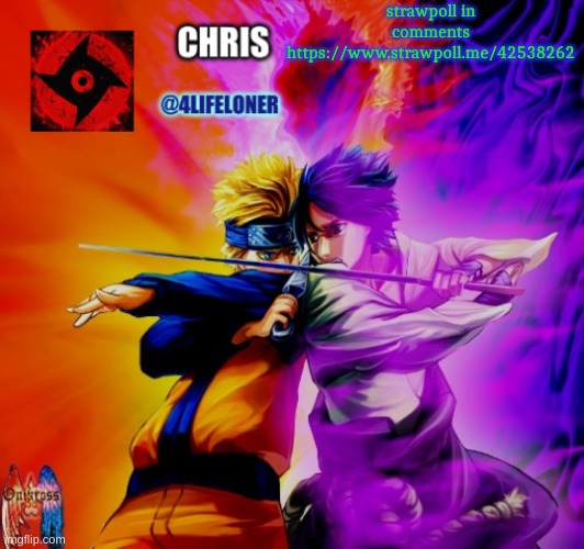 Chris naruto announcement | strawpoll in comments
https://www.strawpoll.me/42538262 | image tagged in chris naruto announcement | made w/ Imgflip meme maker