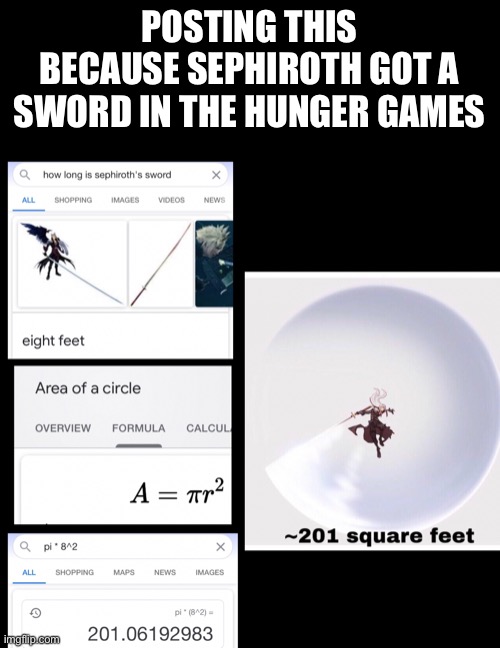 We have a chance | POSTING THIS BECAUSE SEPHIROTH GOT A SWORD IN THE HUNGER GAMES | made w/ Imgflip meme maker