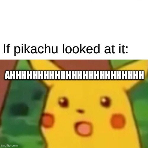 If pikachu looked at it: AHHHHHHHHHHHHHHHHHHHHHHHH | image tagged in memes,surprised pikachu | made w/ Imgflip meme maker