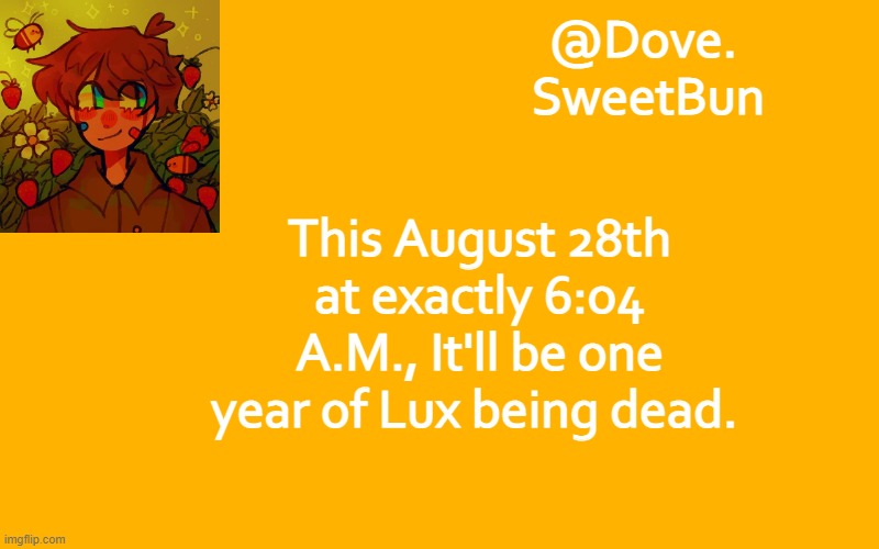 I was going through a journal. | This August 28th at exactly 6:o4 A.M., It'll be one year of Lux being dead. | image tagged in another template | made w/ Imgflip meme maker