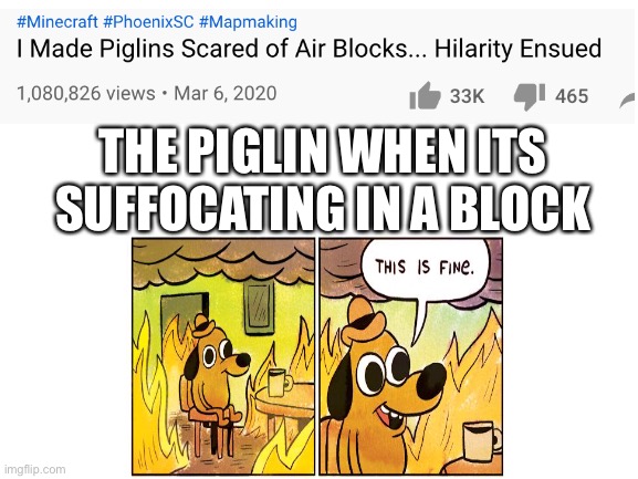 THE PIGLIN WHEN ITS SUFFOCATING IN A BLOCK | made w/ Imgflip meme maker