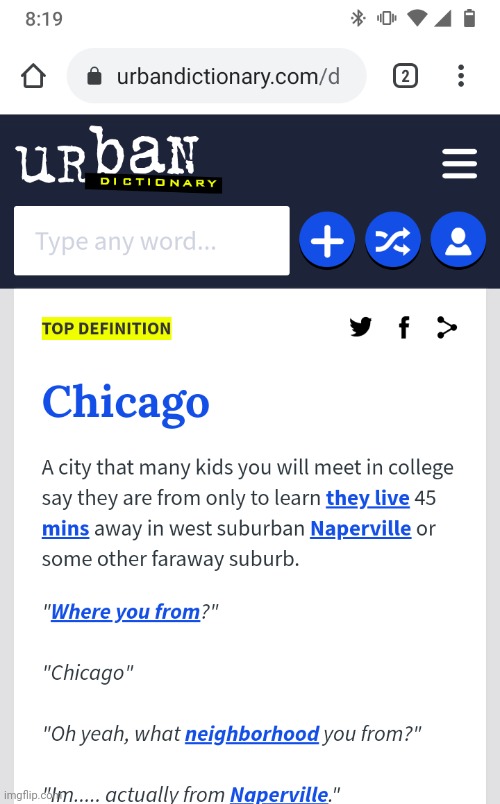 They aren't wrong I live in oak lawn but say I live in Chicago | made w/ Imgflip meme maker