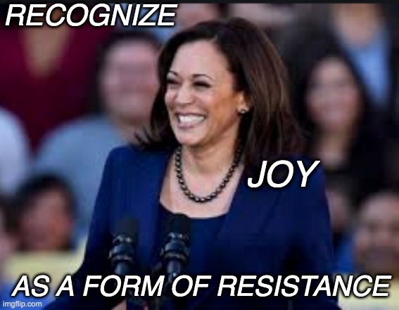 She's a beautiful woman. She's sexy AF. Her joy is as revolutionary as her power. Mmm! Yummy! | RECOGNIZE; JOY; AS A FORM OF RESISTANCE | image tagged in kamala harris,vice president,joy,hero,history | made w/ Imgflip meme maker