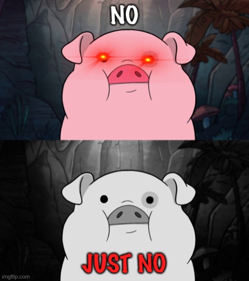Pig no just no | image tagged in pig no just no | made w/ Imgflip meme maker