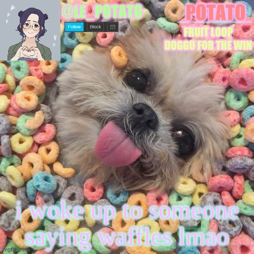 also helo | i woke up to someone saying waffles lmao | made w/ Imgflip meme maker