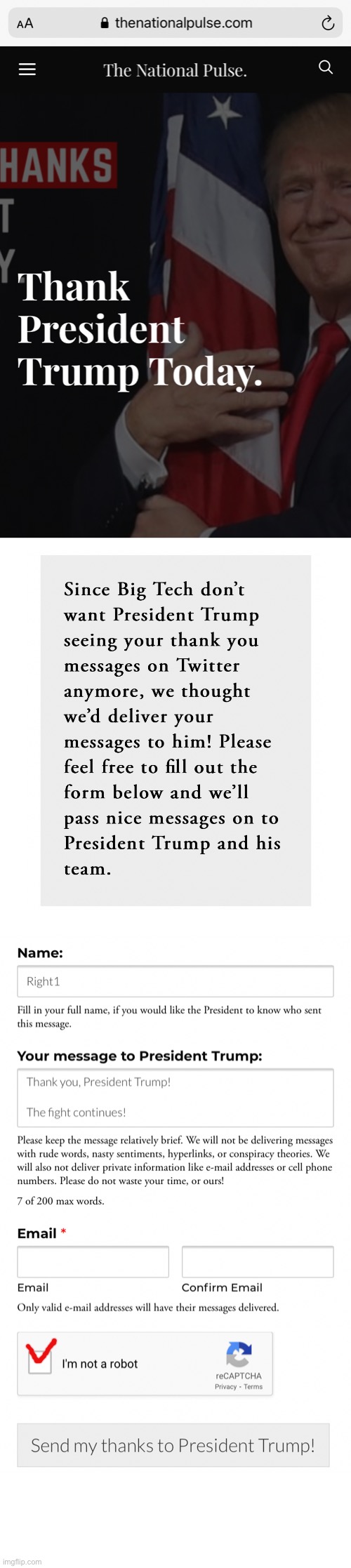 Thank you, President Trump! | image tagged in president trump,donald trump,trump,trump 2020,trump wins,trump wall | made w/ Imgflip meme maker