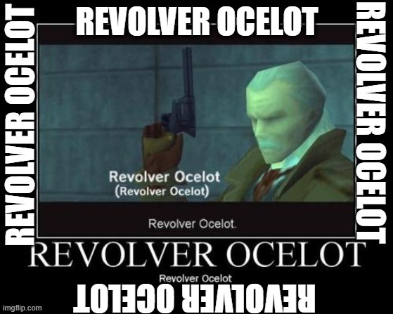 REVOLVER OCELOT; REVOLVER OCELOT | image tagged in fun | made w/ Imgflip meme maker