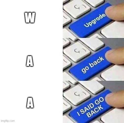 I SAID GO BACK | W A A | image tagged in i said go back | made w/ Imgflip meme maker