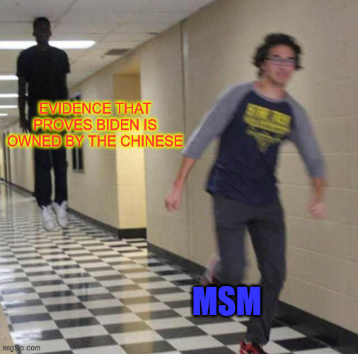 Running from the Truth | EVIDENCE THAT PROVES BIDEN IS OWNED BY THE CHINESE; MSM | image tagged in floating boy chasing running boy,msm,bejing biden | made w/ Imgflip meme maker
