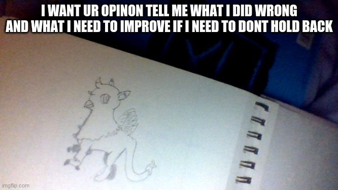at the tail and wings i just gave up lol | I WANT UR OPINON TELL ME WHAT I DID WRONG AND WHAT I NEED TO IMPROVE IF I NEED TO DONT HOLD BACK | made w/ Imgflip meme maker