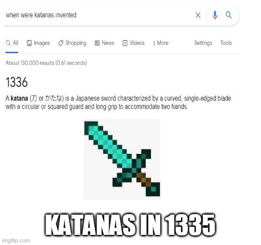 this is true if I'm not going to lie | KATANAS IN 1335 | image tagged in blank white template | made w/ Imgflip meme maker