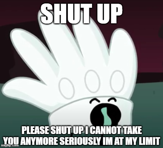me to that annoying person | SHUT UP; PLEASE SHUT UP I CANNOT TAKE YOU ANYMORE SERIOUSLY IM AT MY LIMIT | image tagged in shut up | made w/ Imgflip meme maker