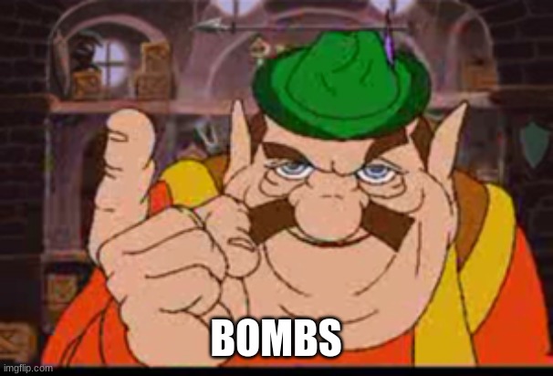 Morshu | BOMBS | image tagged in morshu | made w/ Imgflip meme maker