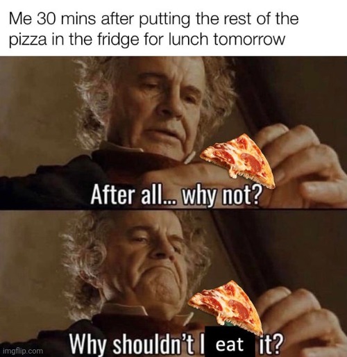 Yeah I should eat it | image tagged in memes,pizza | made w/ Imgflip meme maker