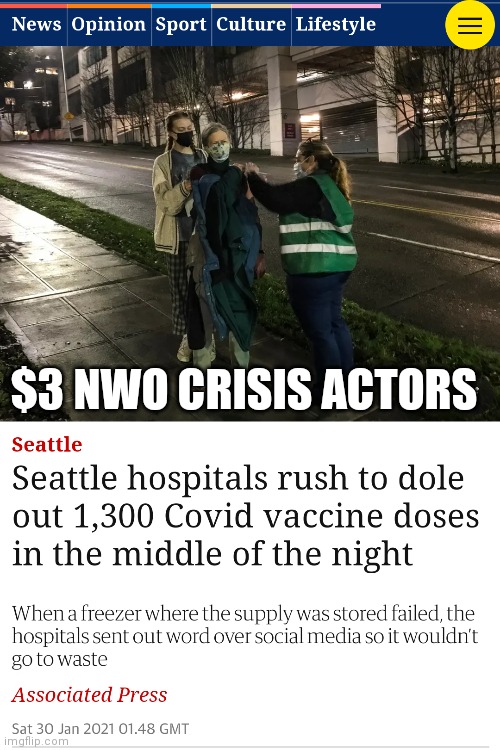 Sure it did. Sure. Social media is the hero!No way this was staged to sell product. | $3 NWO CRISIS ACTORS | image tagged in corona,vaccine,crisis actors,seattle | made w/ Imgflip meme maker