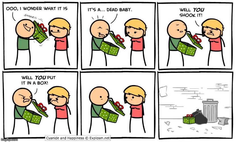 The present | image tagged in comics/cartoons,comics,comic,cyanide and happiness | made w/ Imgflip meme maker