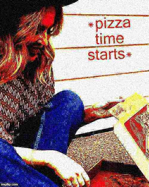 Put that pizza down; watch your figure | image tagged in kylie pizza time starts deep-fried 3 | made w/ Imgflip meme maker