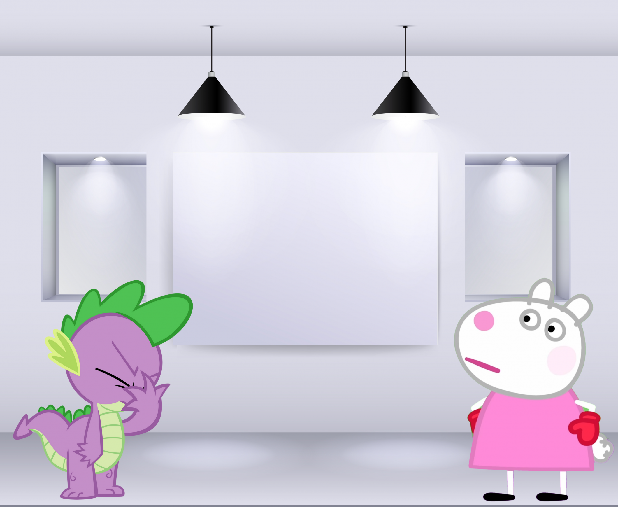 High Quality YHOJ Wall Shower (MLP and Peppa Pig Crossover) Blank Meme Template