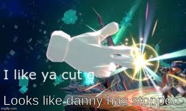 Anyway, how is everyone? | Looks like danny has stopped. | image tagged in i like ya cut g smash ultimate | made w/ Imgflip meme maker