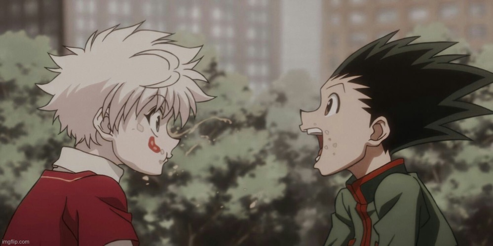 killua looks like he realized he’s gay- | made w/ Imgflip meme maker