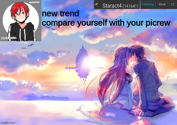 new trend
compare yourself with your picrew | image tagged in new starkugo announcement template updated picrew | made w/ Imgflip meme maker