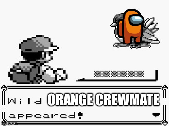 Orange | ORANGE CREWMATE | image tagged in pokemon appears | made w/ Imgflip meme maker
