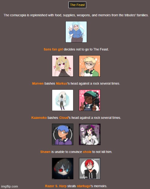 Night 1 (feast) (meant to post this) | image tagged in hunger games | made w/ Imgflip meme maker