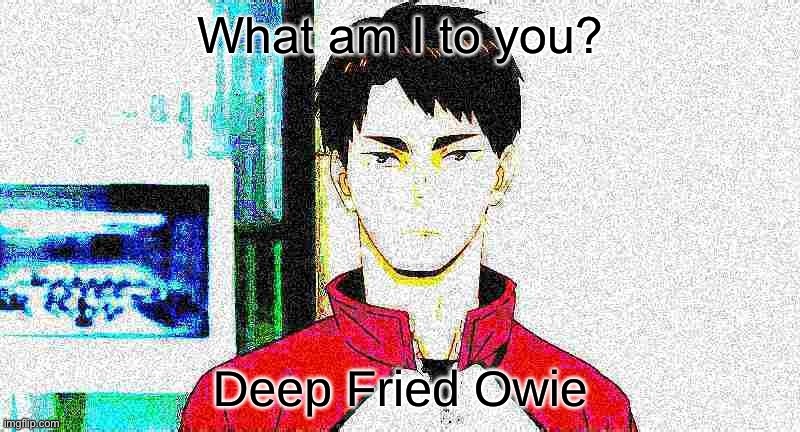 Deep Fried Owie | What am I to you? | image tagged in deep fried owie | made w/ Imgflip meme maker