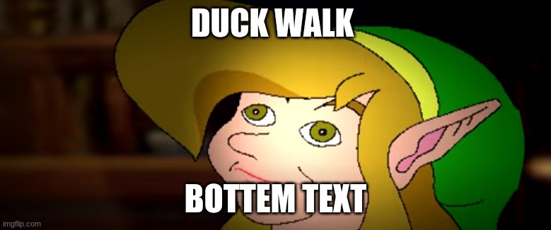 derp link | DUCK WALK; BOTTOM TEXT | image tagged in derp link,meme,memes | made w/ Imgflip meme maker