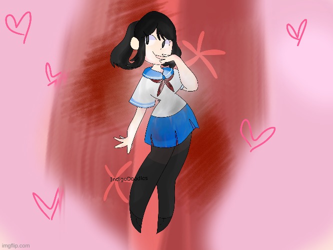 yandere chan i made speedpaint on my yt soon!  yt- https://www.youtube.com/channel/UCtMZi6VekIukR1aReS64QaQ | image tagged in anime,yandere simulator,yandere,school,school girl | made w/ Imgflip meme maker