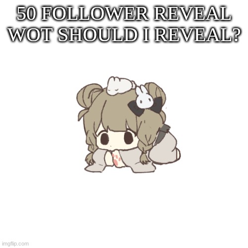 ya | 50 FOLLOWER REVEAL WOT SHOULD I REVEAL? | made w/ Imgflip meme maker