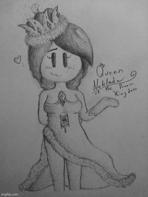 I decided to draw Nublada in her new queen attire. This took so long to make, I hope y'all like it! :3 | image tagged in princevince64,nublada,cute,hai | made w/ Imgflip meme maker
