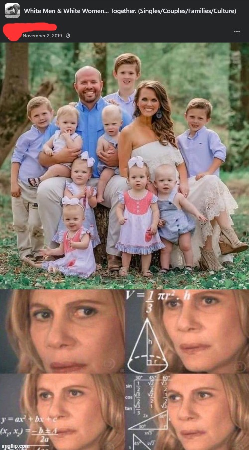 How many of those kids are twins or triplets? Also, I got 5 on she's pregnant again | image tagged in math lady/confused lady | made w/ Imgflip meme maker