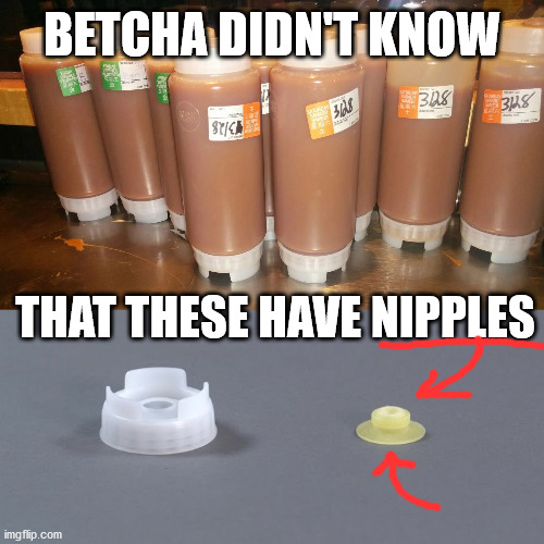 Caramel Nipple | BETCHA DIDN'T KNOW; THAT THESE HAVE NIPPLES | image tagged in starbucks barista,barista,coffee,coffee addict,funny memes,customer service | made w/ Imgflip meme maker